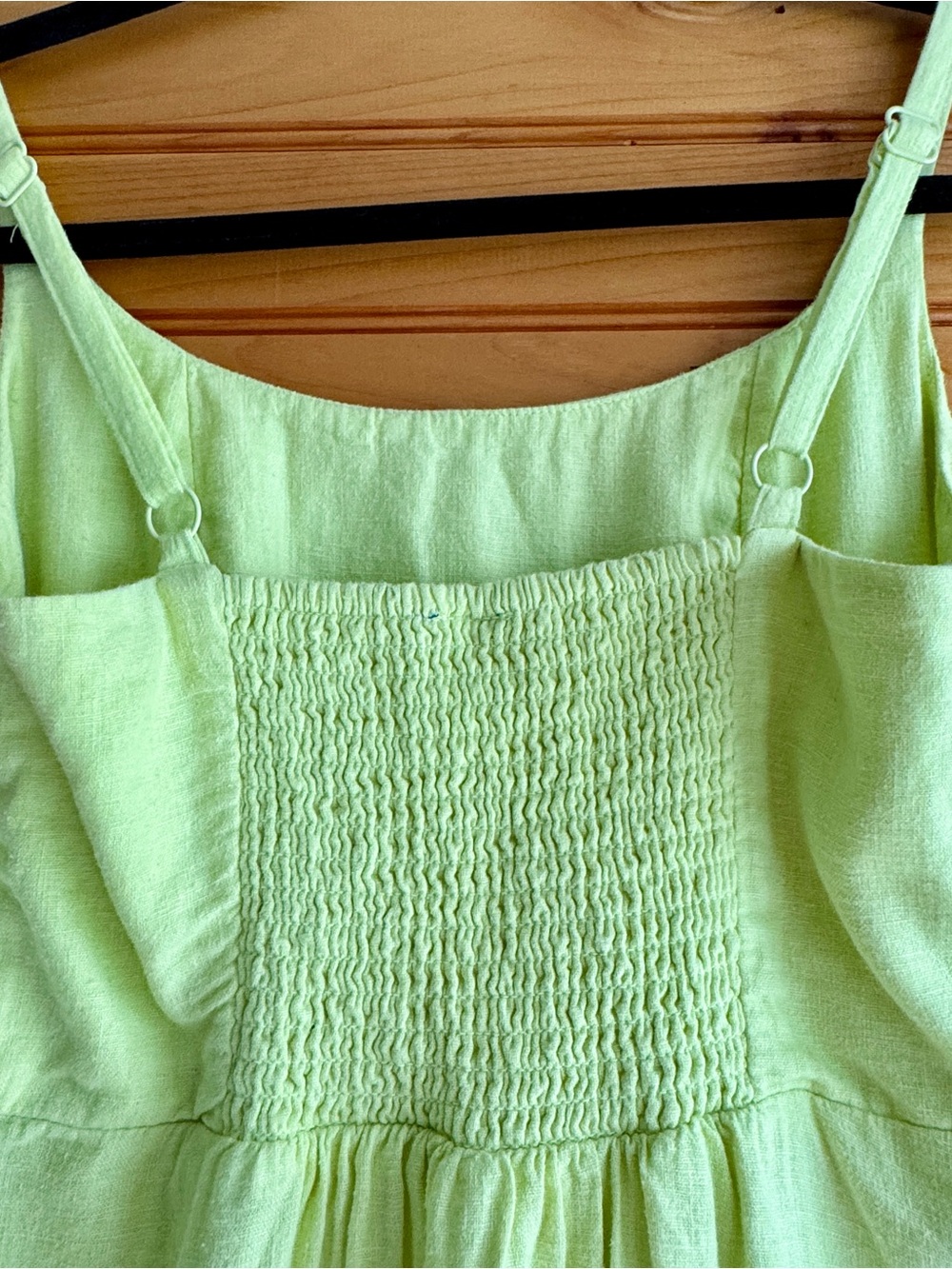 Old Navy Linen Blend Mini Dress S Lime Coastal Resort Sundress NWT - Picture 5 of 10